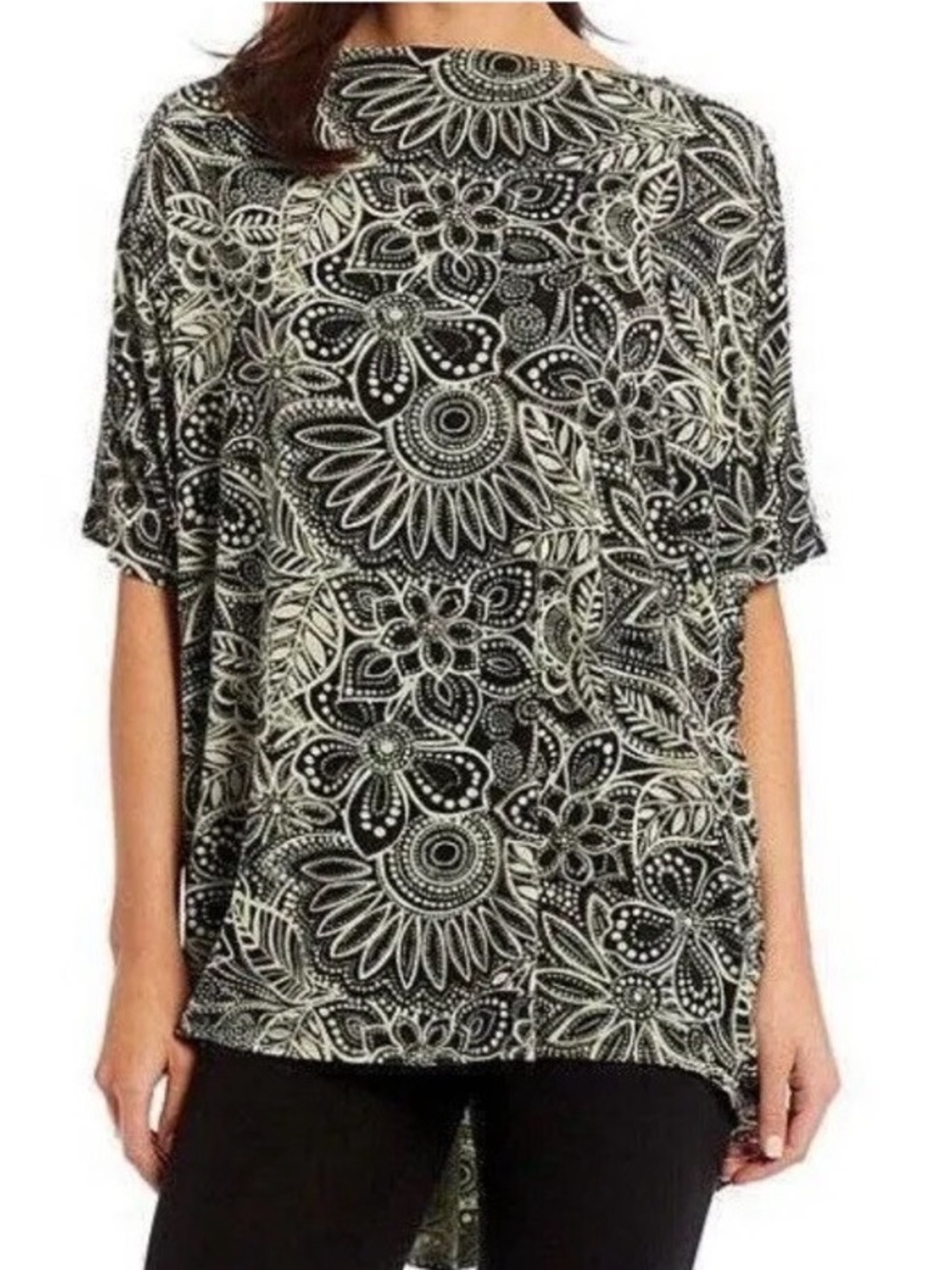 Bryn Walker Debo jersey batwing sleeve tunic blouse size XS
